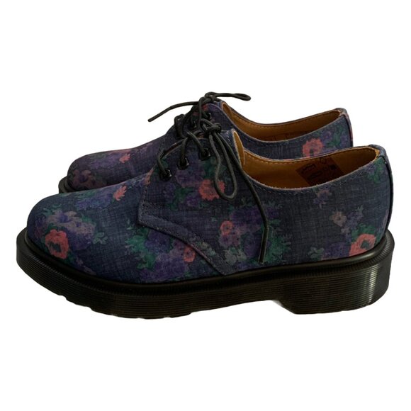 NWT DR. MARTENS Womens' Blue Denim Vintage Bouquet 1461 Lace Up Oxfords Sz 5 - Picture 6 of 7